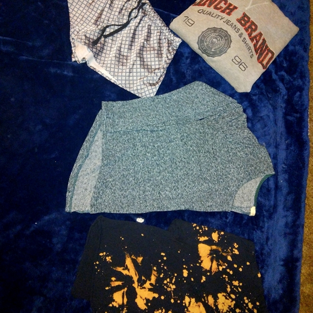 Pj shorts, size medium crop top and 2 women's hoodies